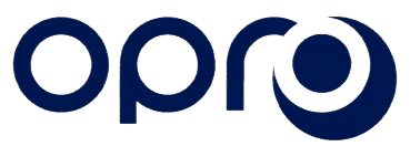 Opro logo blå